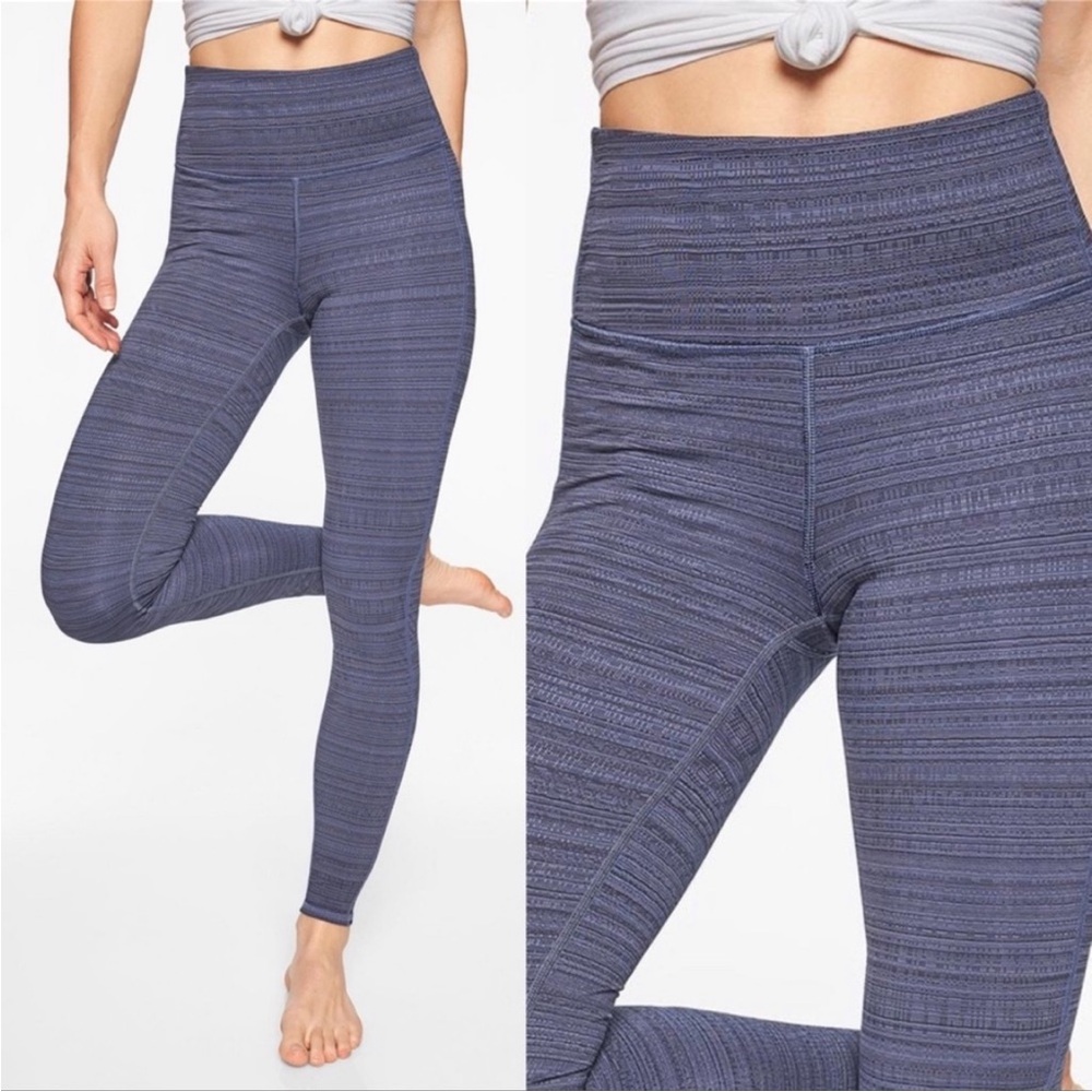 ATHLETA High Rise Jacquard Chaturanga Leggings Blue Size XS